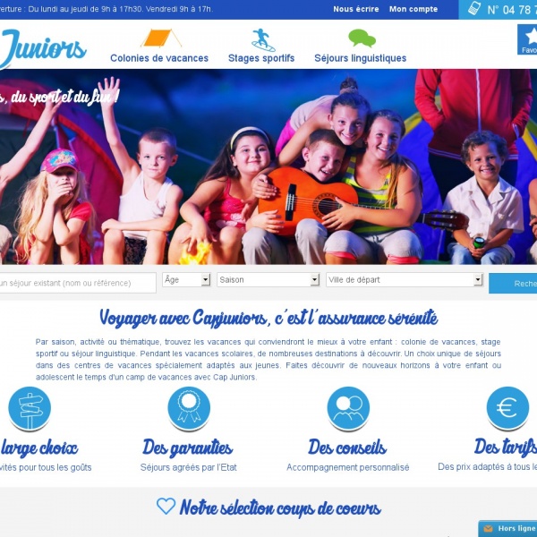 Logo Cap Juniors – L’agence de voyages des 4 – 25 ans