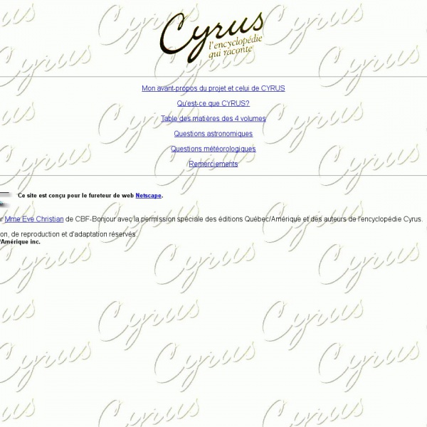 Logo Cyrus : L’encyclopédie qui raconte