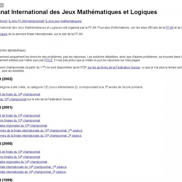 Logo Championnat International des Jeux Mathématiques et Logiques